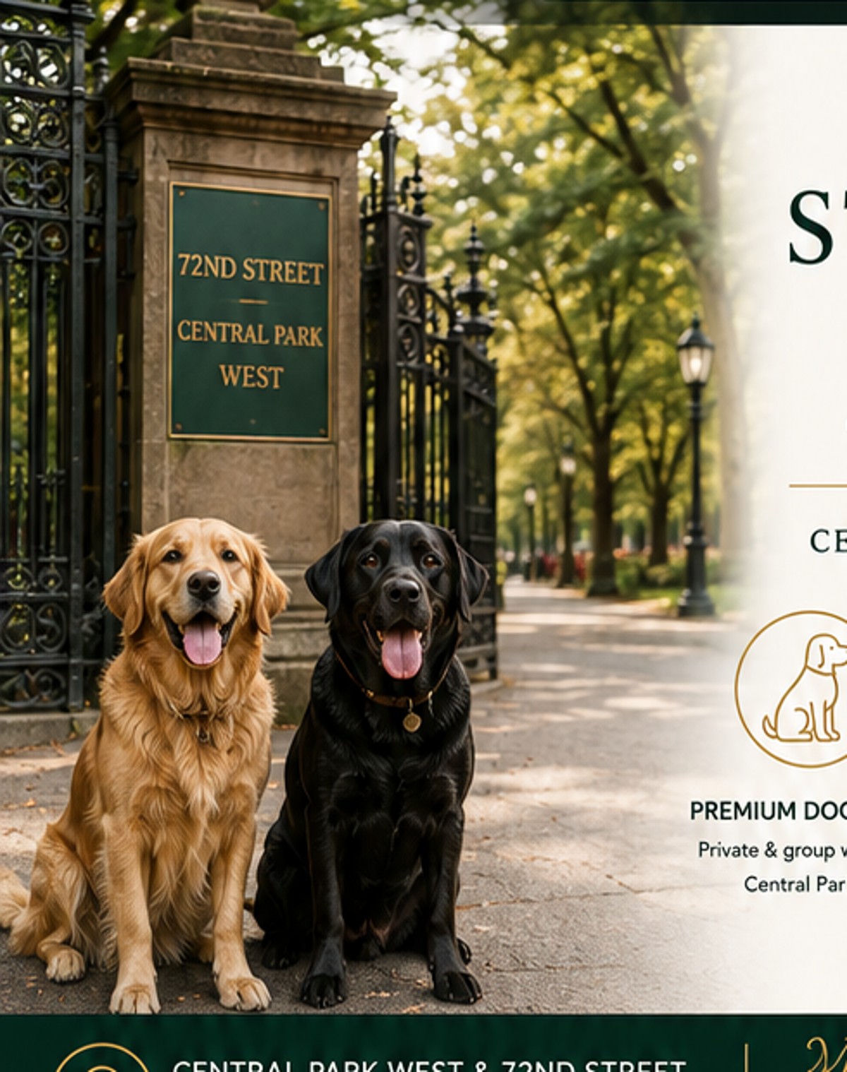 Dogs near the West 72nd Street Central Park entrance